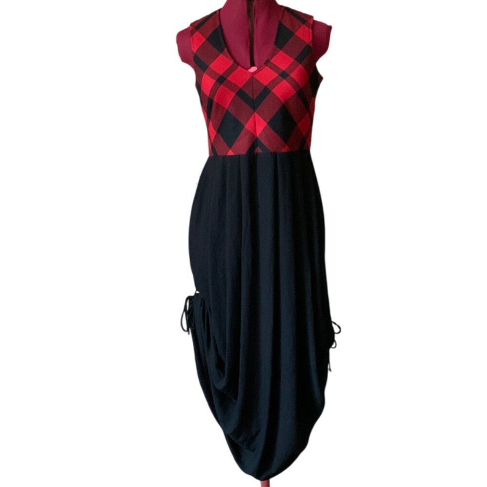 BODYBAG by Jude - Red plaid & black Maxi dress - Medium